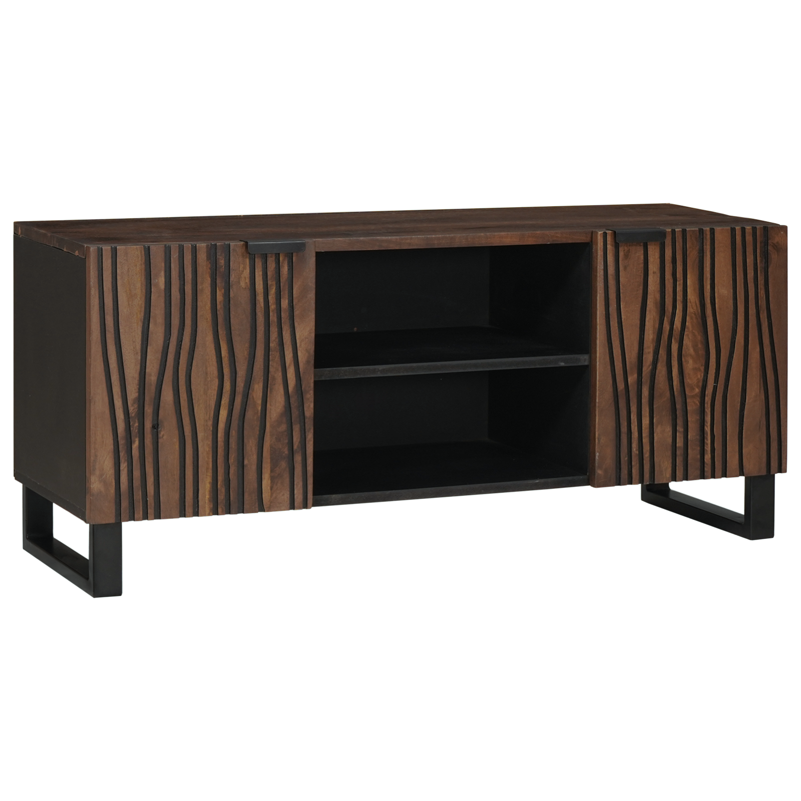 Conjunto 1 Unidade De Tv Vidaxl Castanho Madeira De Mangueira Maciça (105 X 33 X 46 Cm)