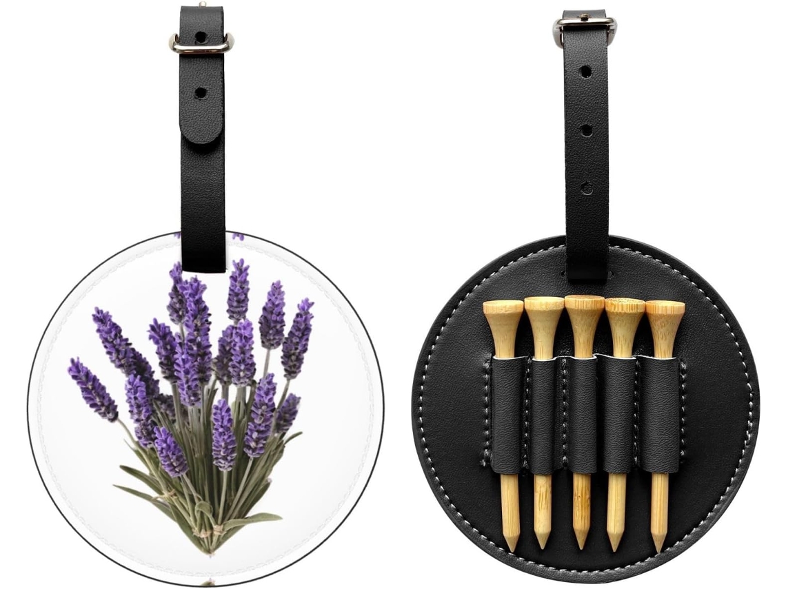 Bolsa para Tees de Golfe Preta e Lavanda Fácil de Transportar e Mais Eficiente para Jogar Golfe.