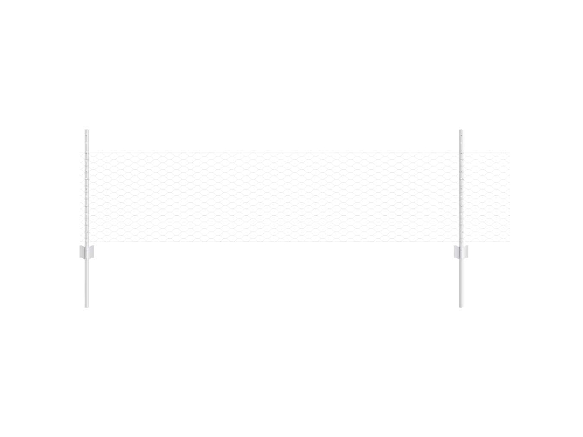 Conjunto 1 Painel De Cerca Vidaxl Prateado Aço (10 X 0,5 M)
