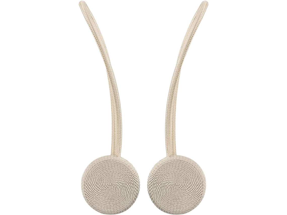KOFIHETY Suportes De Cortina Elegantes, Braçadeiras Magnéticas Tecidas À Mão Para Forte Magnetismo, Instalação Sem Perfuração E Corda Trançada Decorativa Para