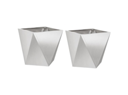 Floreira HARLANV1 em Aço Galvanizado prata 30x30x30 cm