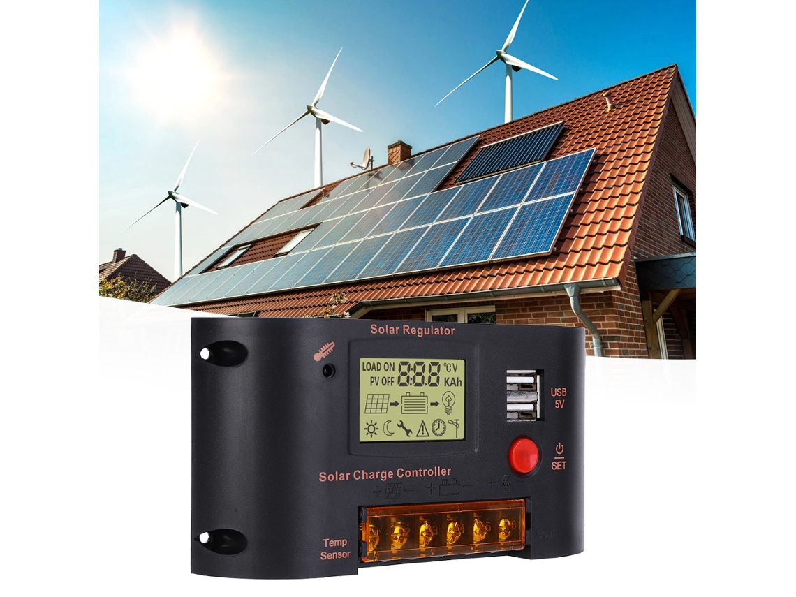 Laxiscreed Regulador Solar Ajustável 20a Para Baterias De 12v E 22.2v Lithium Ou Chumbo-ácido