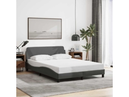 Vidaxl Estrutura De Cama Dover 120x200 Cm Tecido Cinzento-escuro