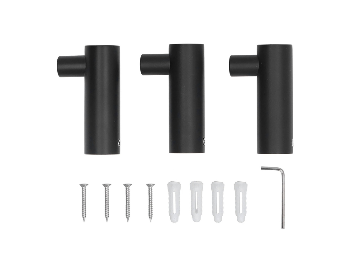 3pcs Ganchos de Toalha de Banho Aço Inoxidável Preto Fosco Parede Cozinha Balcão