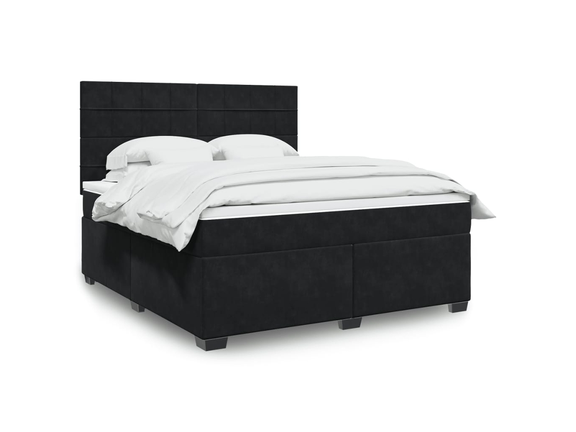 Vidaxl Cama Com Molas/colchão 180x200 Cm Veludo Preto