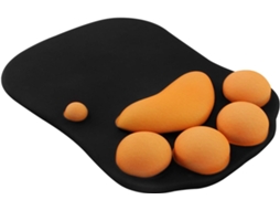 Mousepad Para Jogos Com Design De Gato, Apoio Para Pulso, Portátil, Ergonômico E Antiderrapante, Nas Cores Preto E Laranja. Brilvibera
