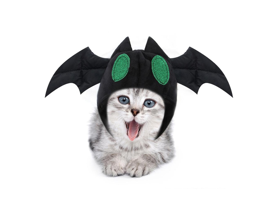 Boné Para Pets Forma De Morcego Decoração De Halloween