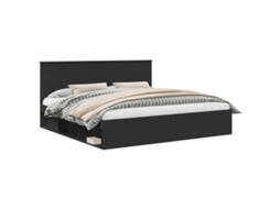 Estrutura da Cama Preto 200x200 cm Madeira de Pinheiro Sólida MAISON EXCLUSIVE