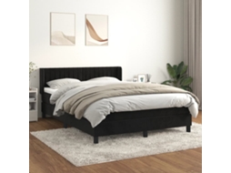 Vidaxl Cama Com Molas/colchão 140x200 Cm Veludo Preto