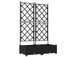 Conjunto 2 Vaso De Jardim Vidaxl Preto Polipropileno (80 X 40 X 125,5 Cm)