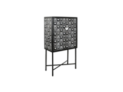 Bar em ferro forjado com marqueteria bicolor 80x40x153cm ALEXANDRA HOUSE