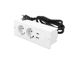 Régua De Tomadas Embutida 2025 Com 3 Entradas Usb Tipo C, Interruptor E Cabo Para Mesa, Ideal Bancadas, Mesas Conferência, Escritórios Residências -