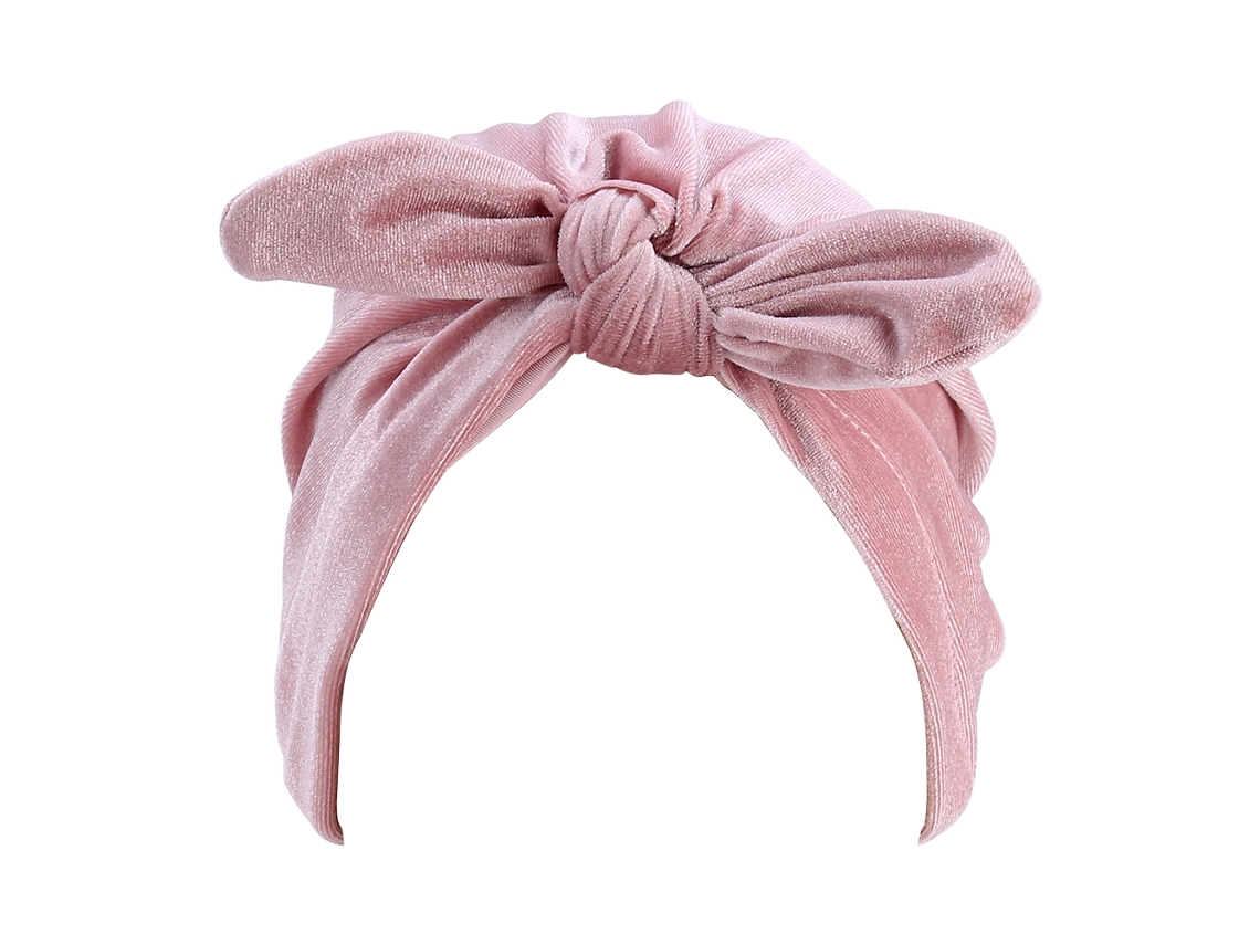 2026 nuevo Gorro Turbante de Terciopelo Invierno Con Orejas de Conejo Rosa Suave Gorro Quimioterapia para Mujeres Retro Noble