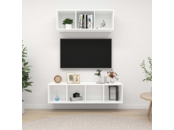 Vidaxl 2 Pcs Conjunto De Móveis De Tv Contraplacado Branco