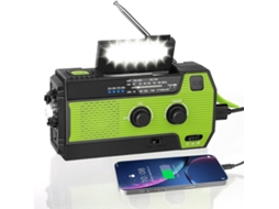 Rádio de Emergência com Bateria Solar de 4000mah, Am/fm/alertas Meteorológicos, Lanterna e Alarme Sos, Alimentado por Energia com Manivela AQUAFORGE