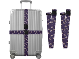 Conjunto De 2-cintas Bagagem Bells Bowws Com Estampa Estrelas Para Malas, Acessórios De Viagem, Conector De Bagagem