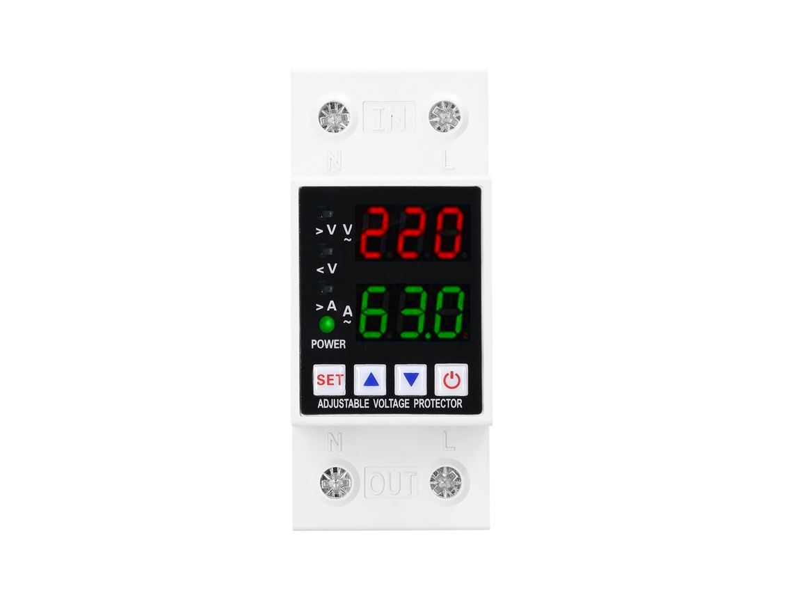 Protector De Voltaje Inteligente Auto-reseteable Con Doble Pantalla Ajustable