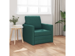 Vidaxl Sofá-cama Verde Escuro 74 X 77 X 81 Cm Tecido
