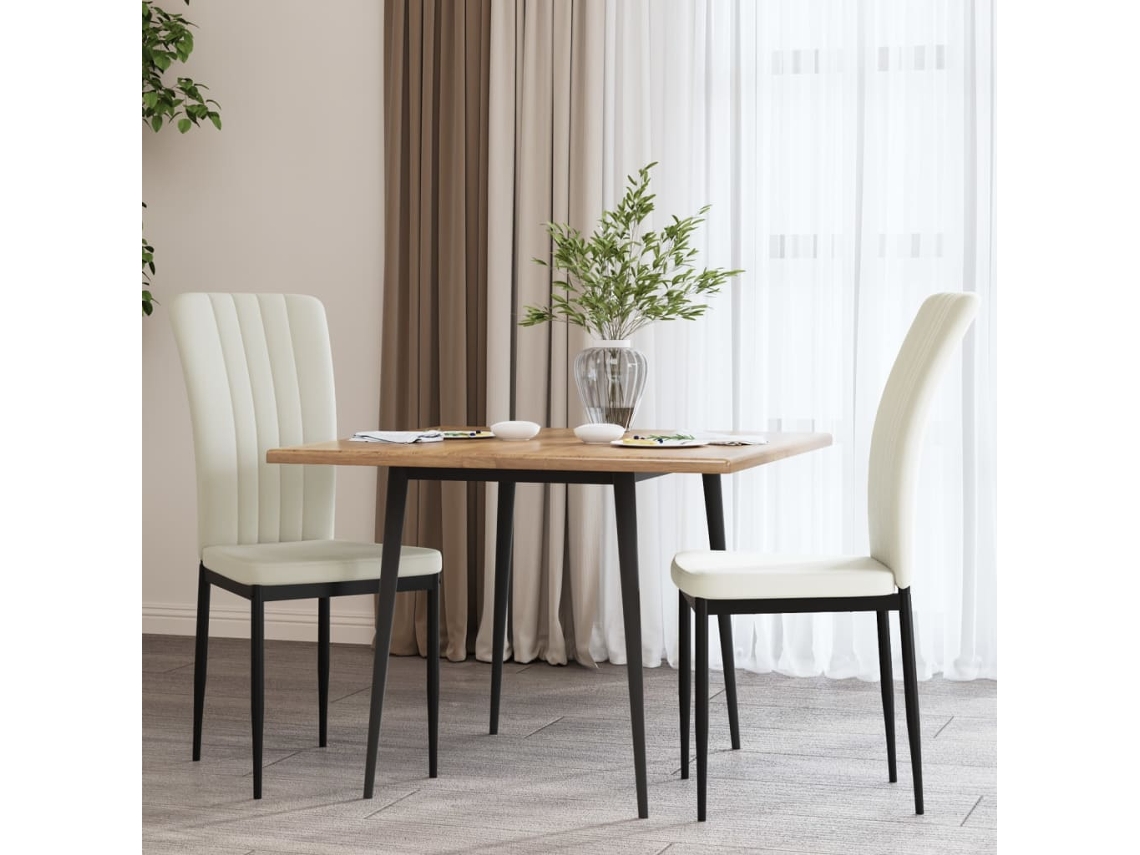 Vidaxl Cadeiras De Jantar 2 Pcs Veludo Cor Creme