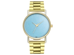 Relógio de pulso feminino Zhoulianfa, analógico, de quartzo, com pulseira de aço (azul celeste)