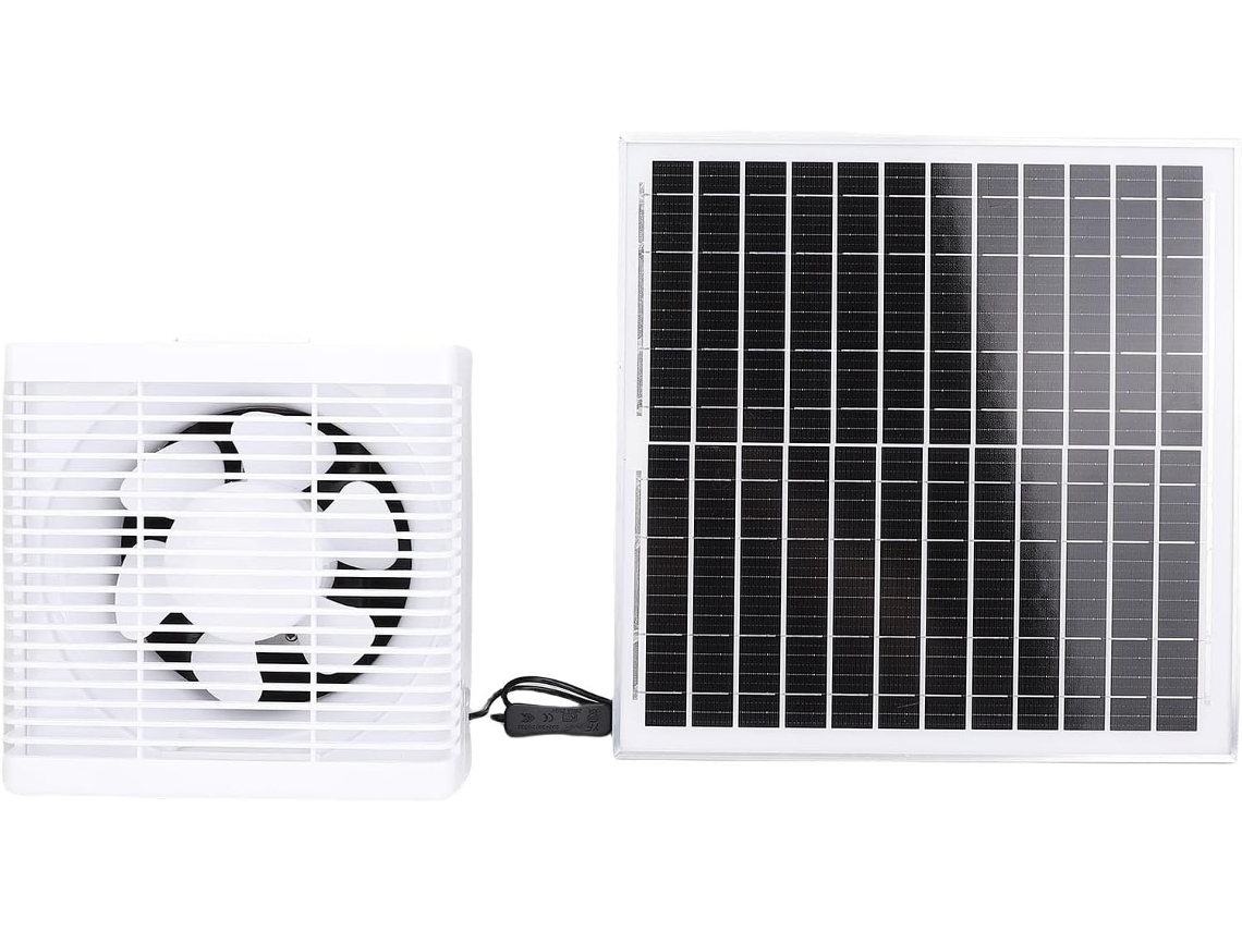 Kit De Ventilador Inteligente Com Painel Solar E Exaustor De 6 Polegadas
