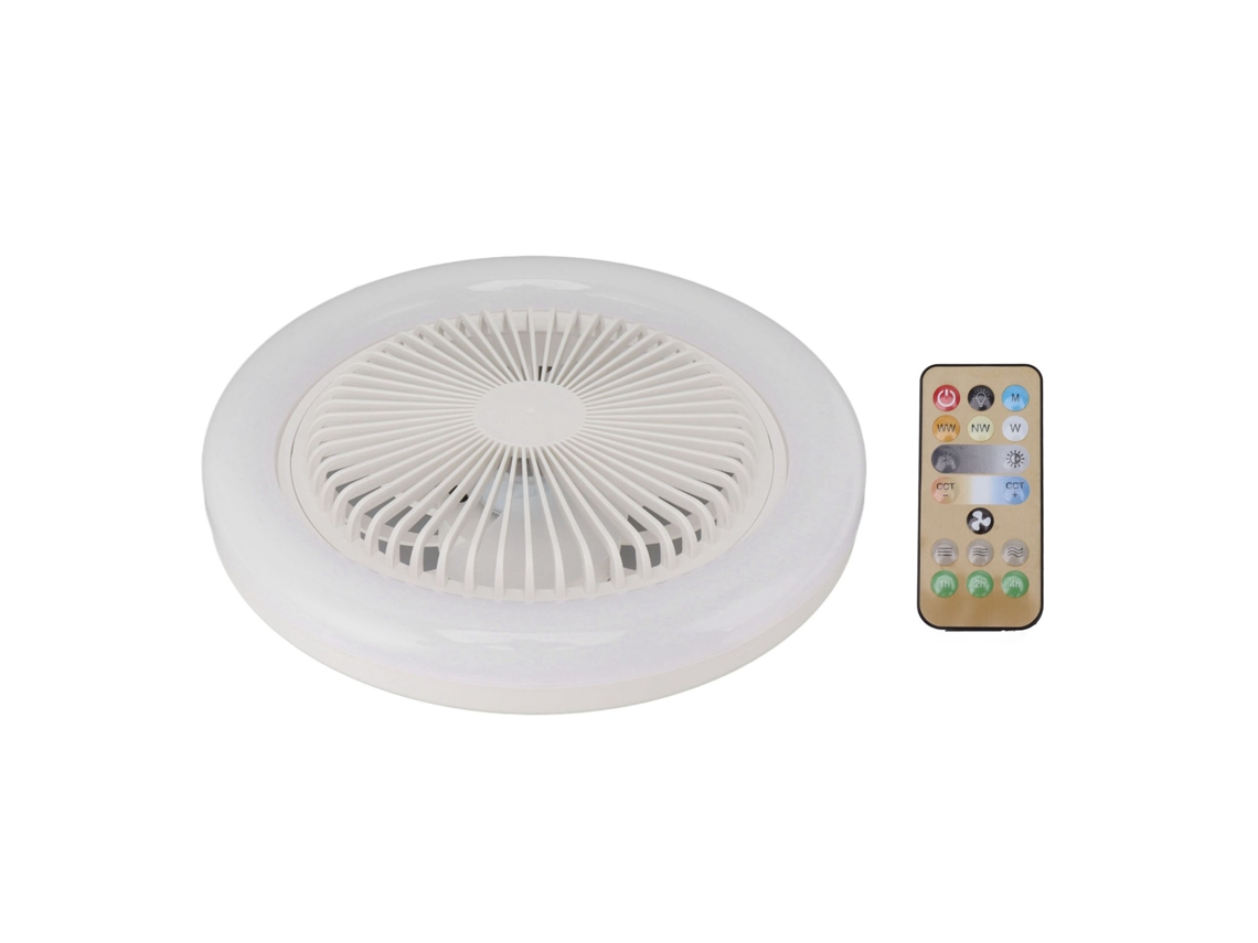 Ventilador de Teto Mini 30w Luz Led Branco Silencioso