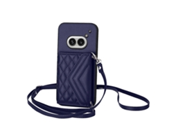 Bolsa Para Celular Com Textura Rômbica, Proteção Rfid E Cordão Longo Para Nothing Phone 2a