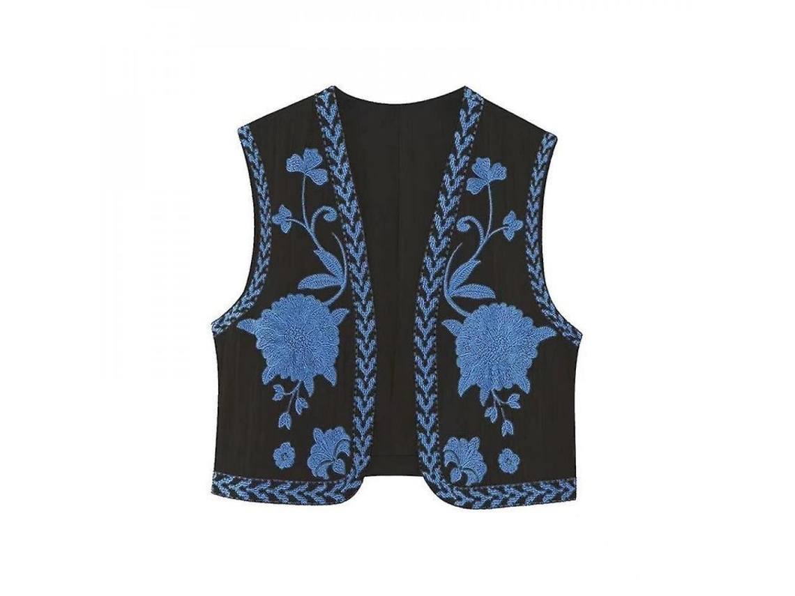 Rebe-chaleco De Mulher Estilo Étnico Vintage Com Bordado Floral Curto Para Verão Casual Férias M Style-8
