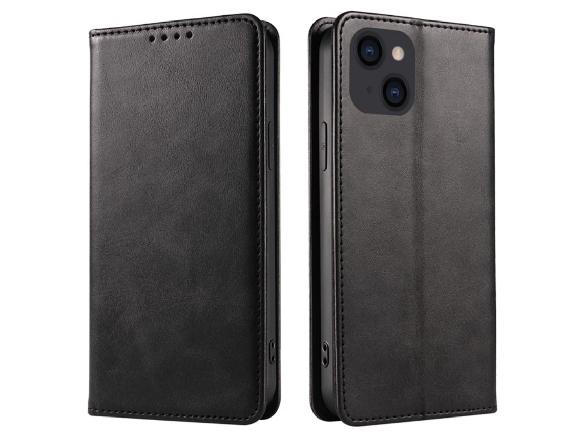 Capa Textura Gémeo Para Iphone 15 Pro Pele Sintética Preto