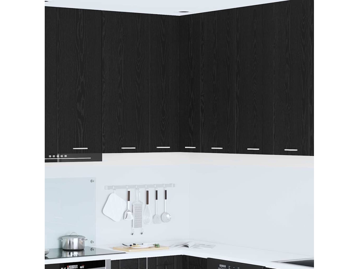 Vidaxl Armário Suspenso Carvalho Preto E Branco 57 X 57 X 100 Cm