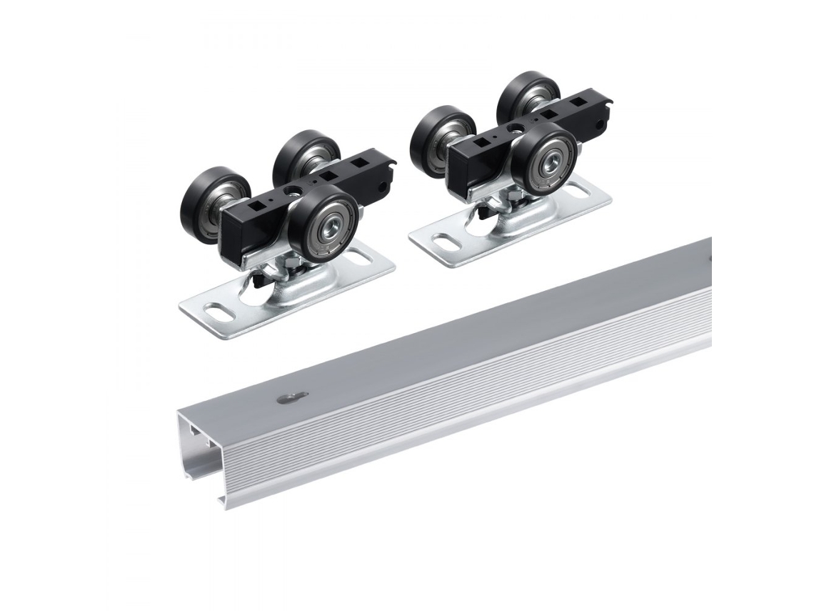 Sistema De Correr Para Portas De Até 100 Kg Com Trilho De Alumínio 1746 Mm Tekmaquinas