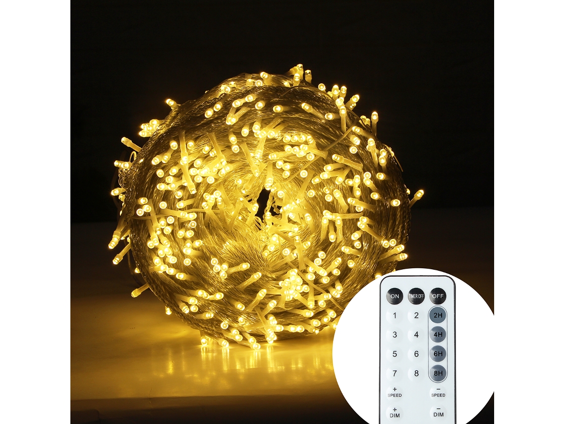 Luminária Led Externa para Hera , Alimentação de 220v. MDUG (20m200 Leds Brancos Quentes)