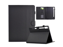 Capa De Couro Sintético Texturizado Para Tablet Lenovo Tab P12, Em Cor Sólida.