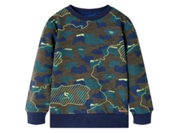 Sweatshirt Para Criança Caqui-escuro Mesclado 140