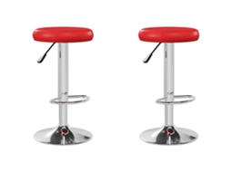 Bancos de Bar 2 Pcs Couro Artificial Vermelho MAISON EXCLUSIVE