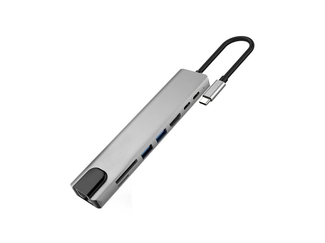 Hub Usb C Hub Usb-C 9 em 1 com Ethernet Cinza
