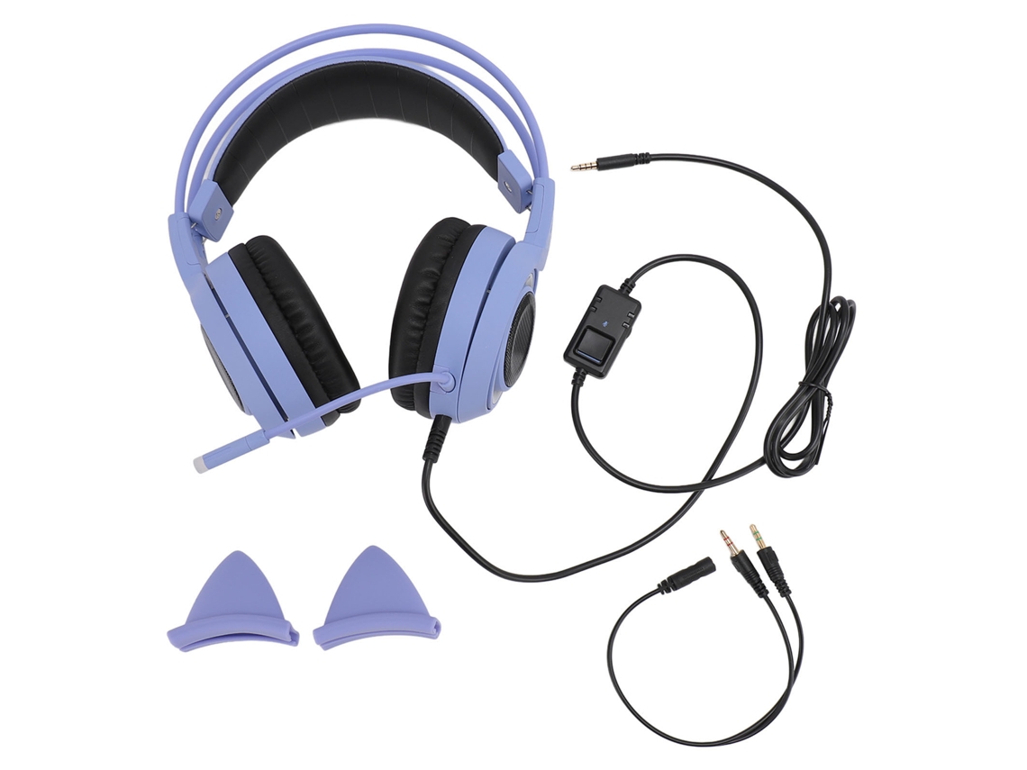 Fone de Ouvido Gamer LAXISCREED Orelha de Gato Roxo
