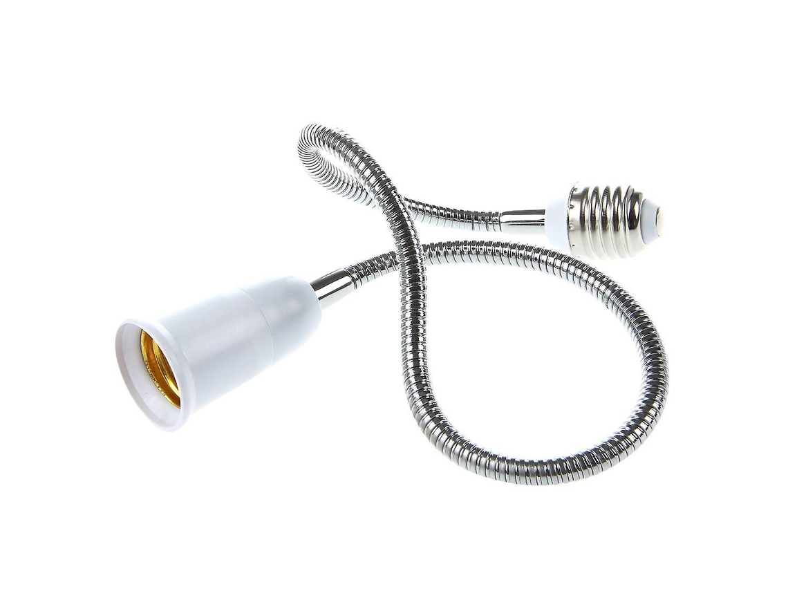 Adaptador Extensor Flexível De Lâmpada E27 Para E27, Branco, 60 Cm