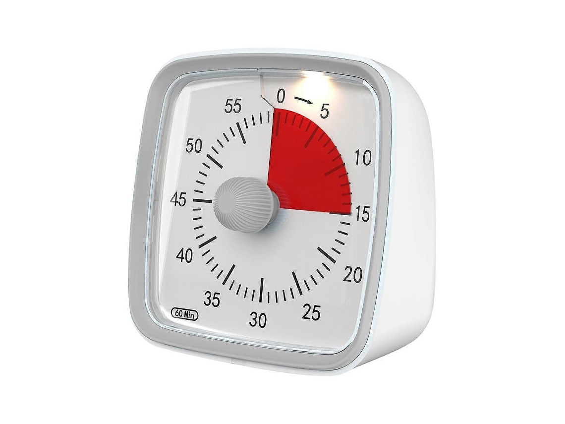 Cronômetro visual Rebe de 60 minutos, ideal para sala de aula, casa e escritório, gerenciamento de tempo para crianças e adultos, cinza.