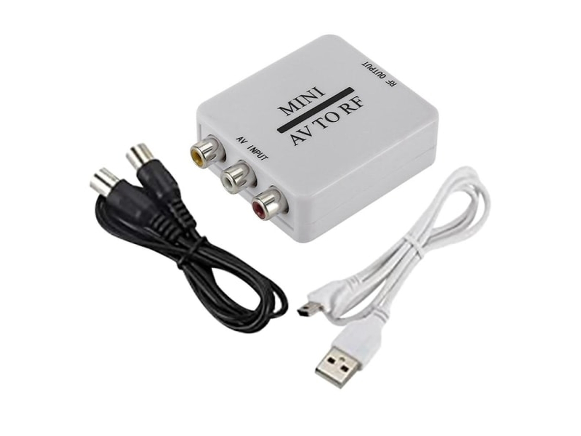 Cabo De Vídeo Composto Rca/a/v Para Conversor Rf/coaxial/coaxial Compatível Com Tv Moduladora