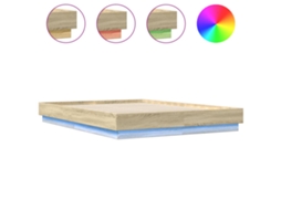 Estrutura de Cama com Luzes Led MAISON EXCLUSIVE Carvalho Sonoma (150x200 cm)