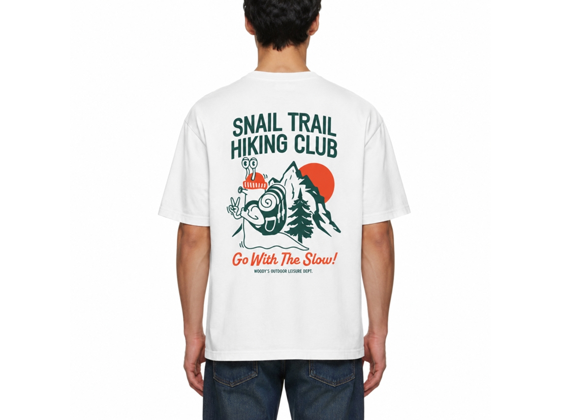 Rockinstone Snail Trail Hiking Club Woody's Goods T-shirt Unique Designer Style
