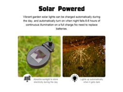 Modos Luzes De Fogo De Artifício Solar À Prova De Água Para Jardim, Pátio, Caminho Other