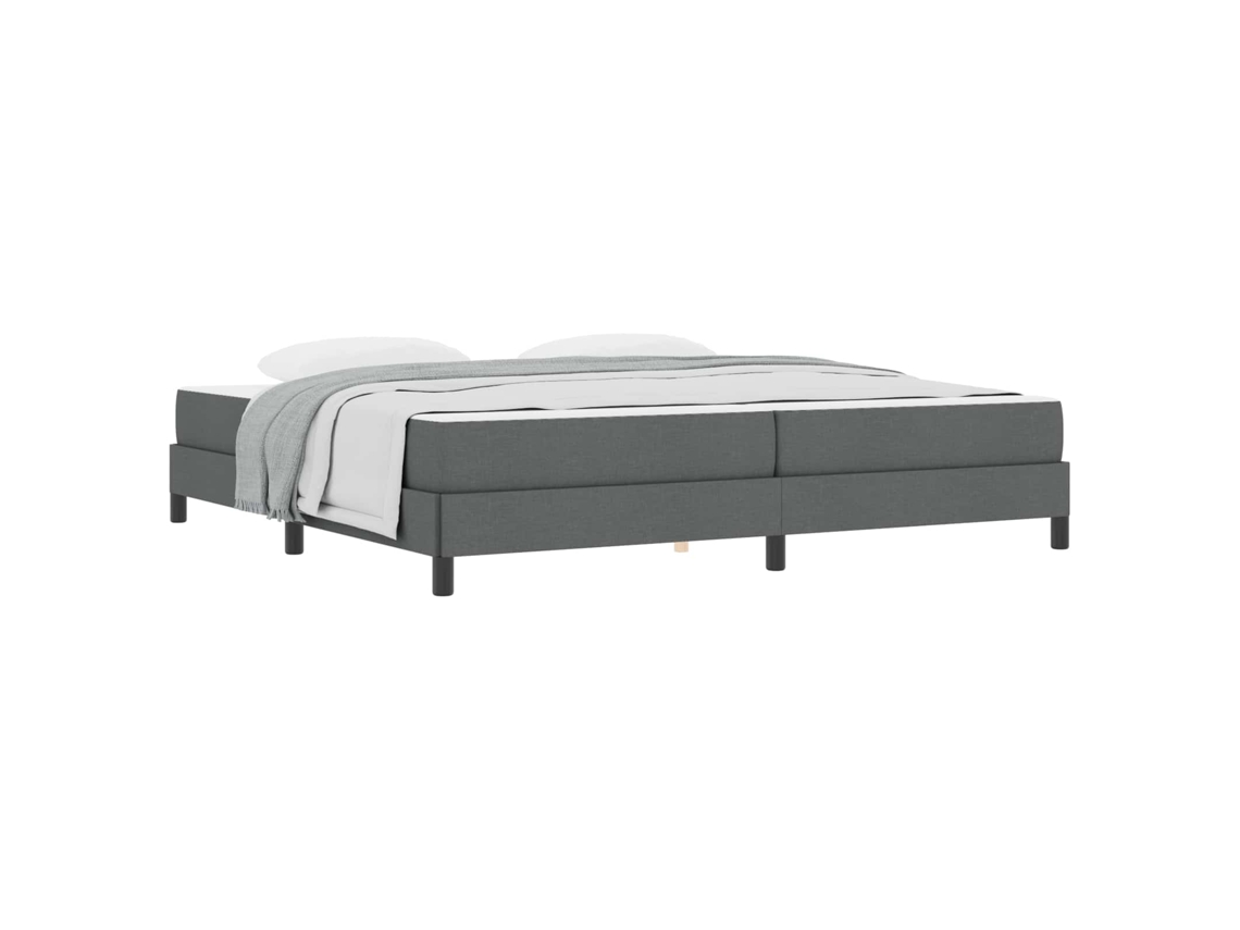 Cama Box com Colchão Cinza Escuro 200 X 200 Cm Tecido MAISON EXCLUSIVE