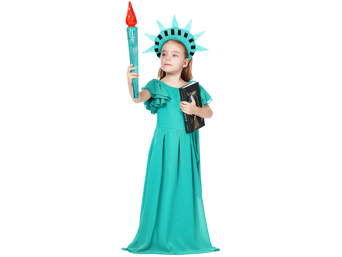 Fantasia De Halloween Para Cosplay Da Estátua Da Liberdade Para Meninas Slowmoose