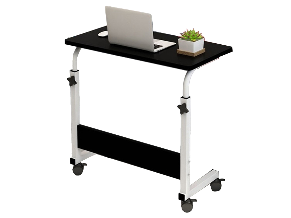 Mesa de Cabeceira Elevável 60x40cm Apoio para Notebook Móvel Preto