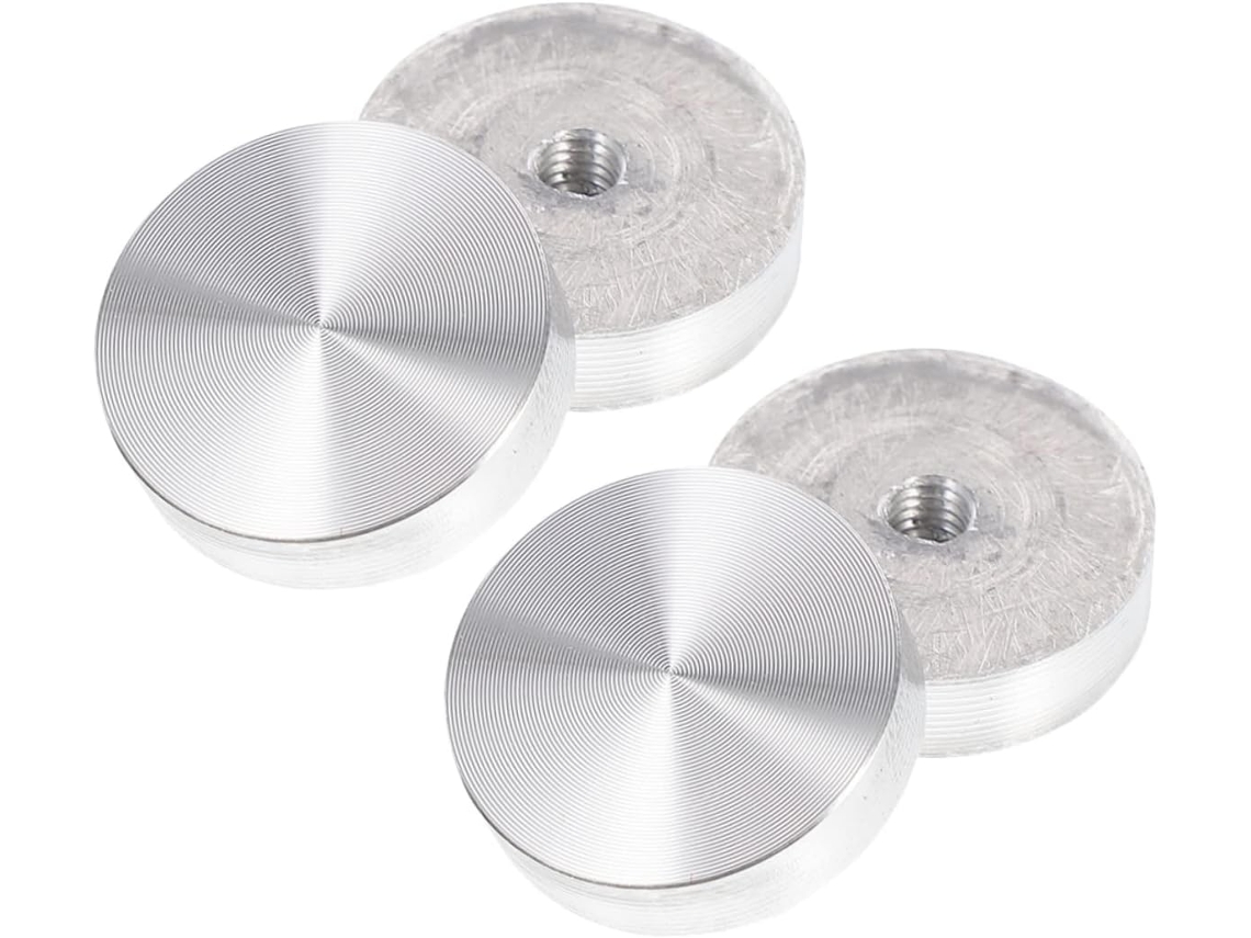 Tehaux Conjunto De 4-discos Redondos Liga Alumínio Para Tampos Mesa Vidro, Almofadas Antiderrapantes Práticas E Fáceis