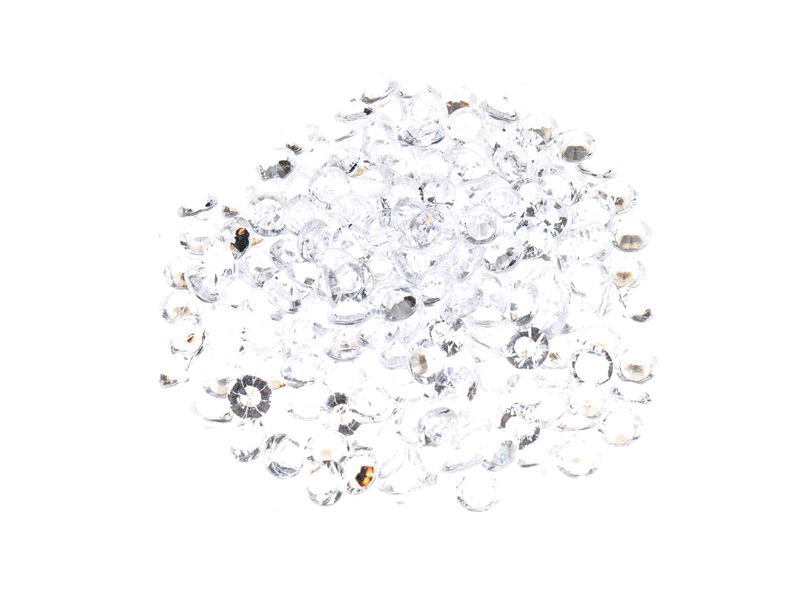 500pcs Diamantes de Acrílico Pontiagudos Transparentes 10mm para Decoração de Casamento e Festas Diy Branco | S/MARCA