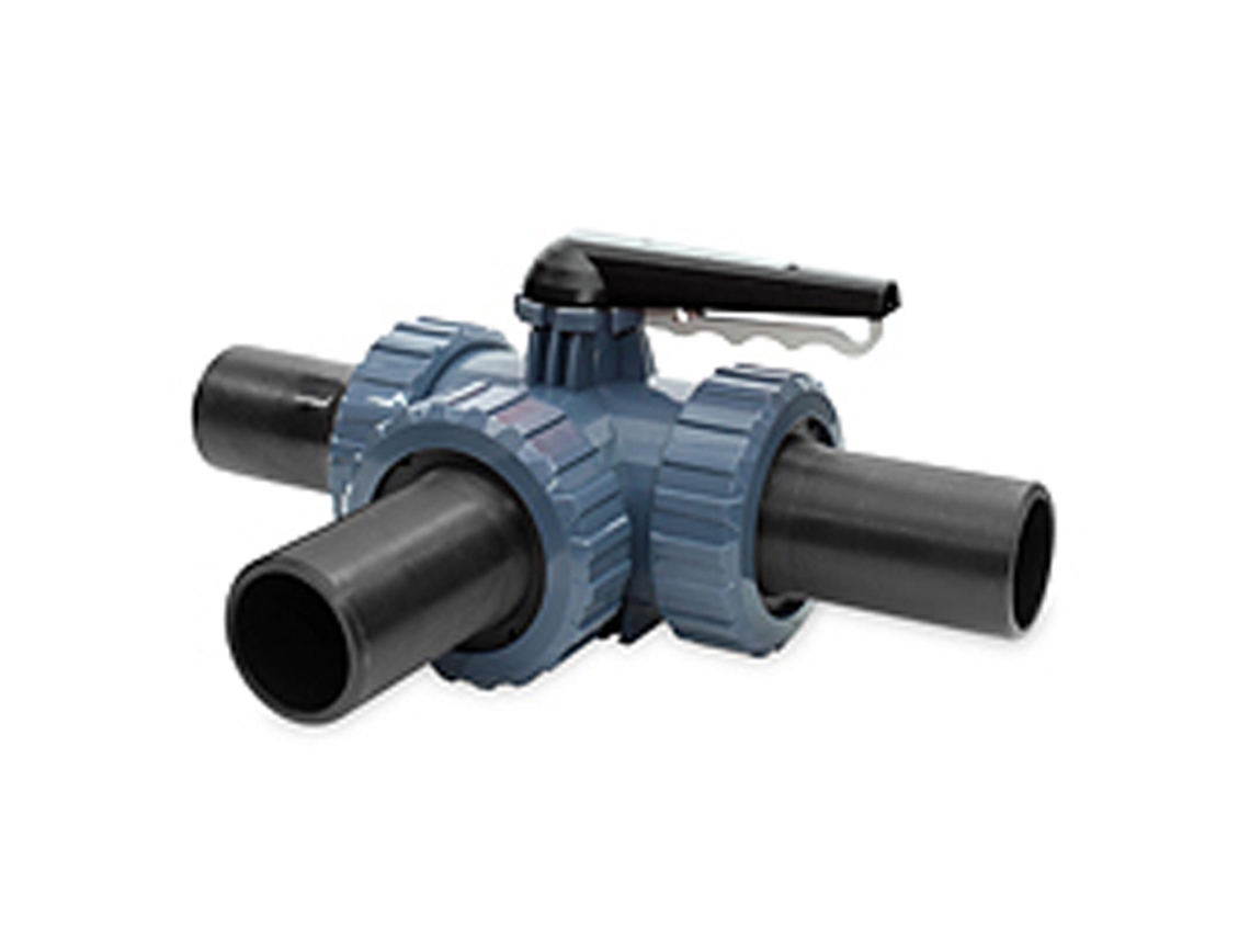 Valvula PVC Bola 3 Vias T Termofusão 32 A/Viton HIDROTEN