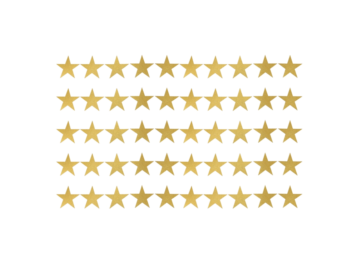 50pcs Estrelas de Papel Glitter Duas Faces Decor Parede | S/MARCA